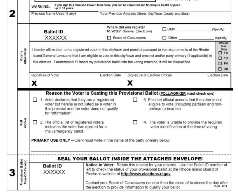 This is a voter registration form Voter must sign