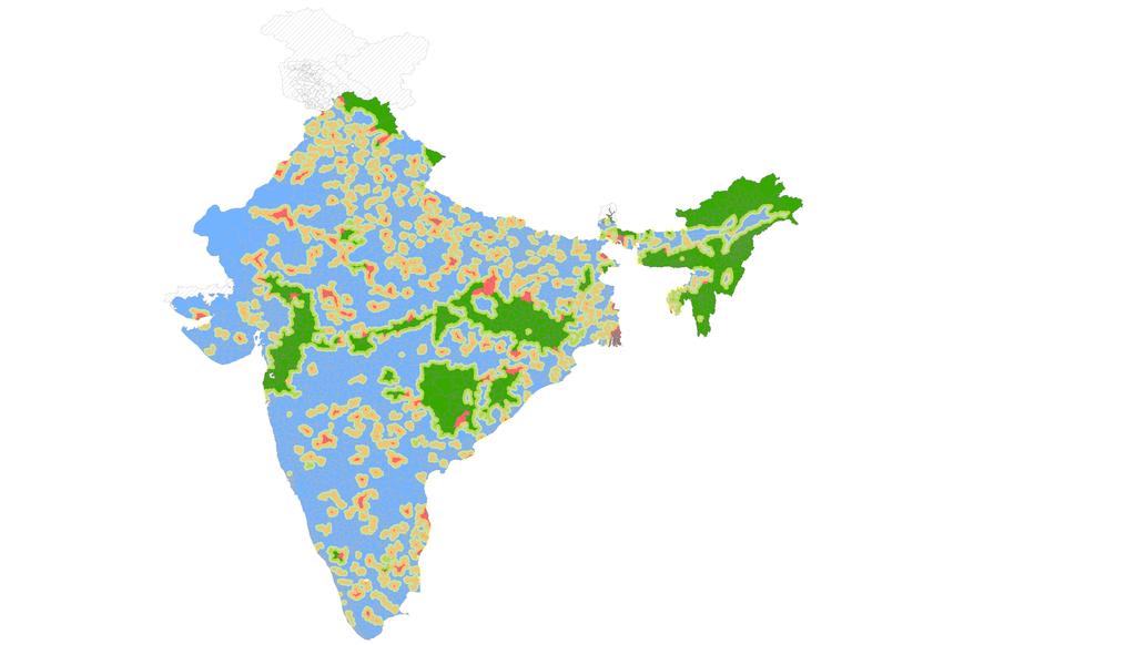 Figure 2: State Assembly Constituencies With Buffer Zones Around Reserved