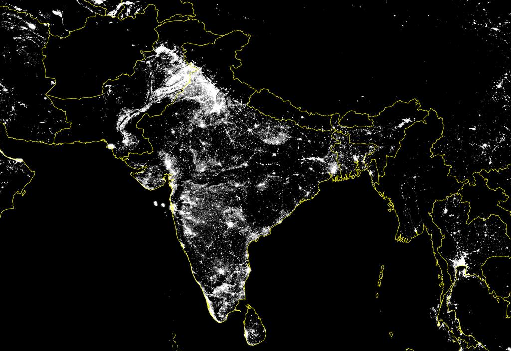 Figure 4: India at Night (a) 1992 (b) 2009 Source: