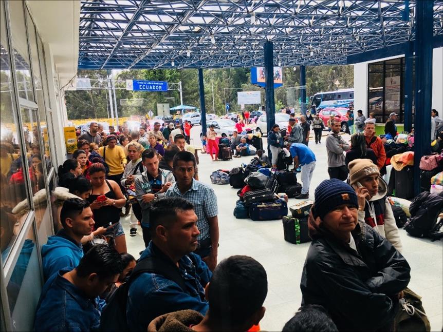 A large number of Venezuelans are entering Ecuador through its northern