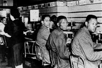 The Battle for Racial Equality Expanding Protests Greensboro Sit-Ins Ronald Martin, Robert Patterson, and Mark Martin stage
