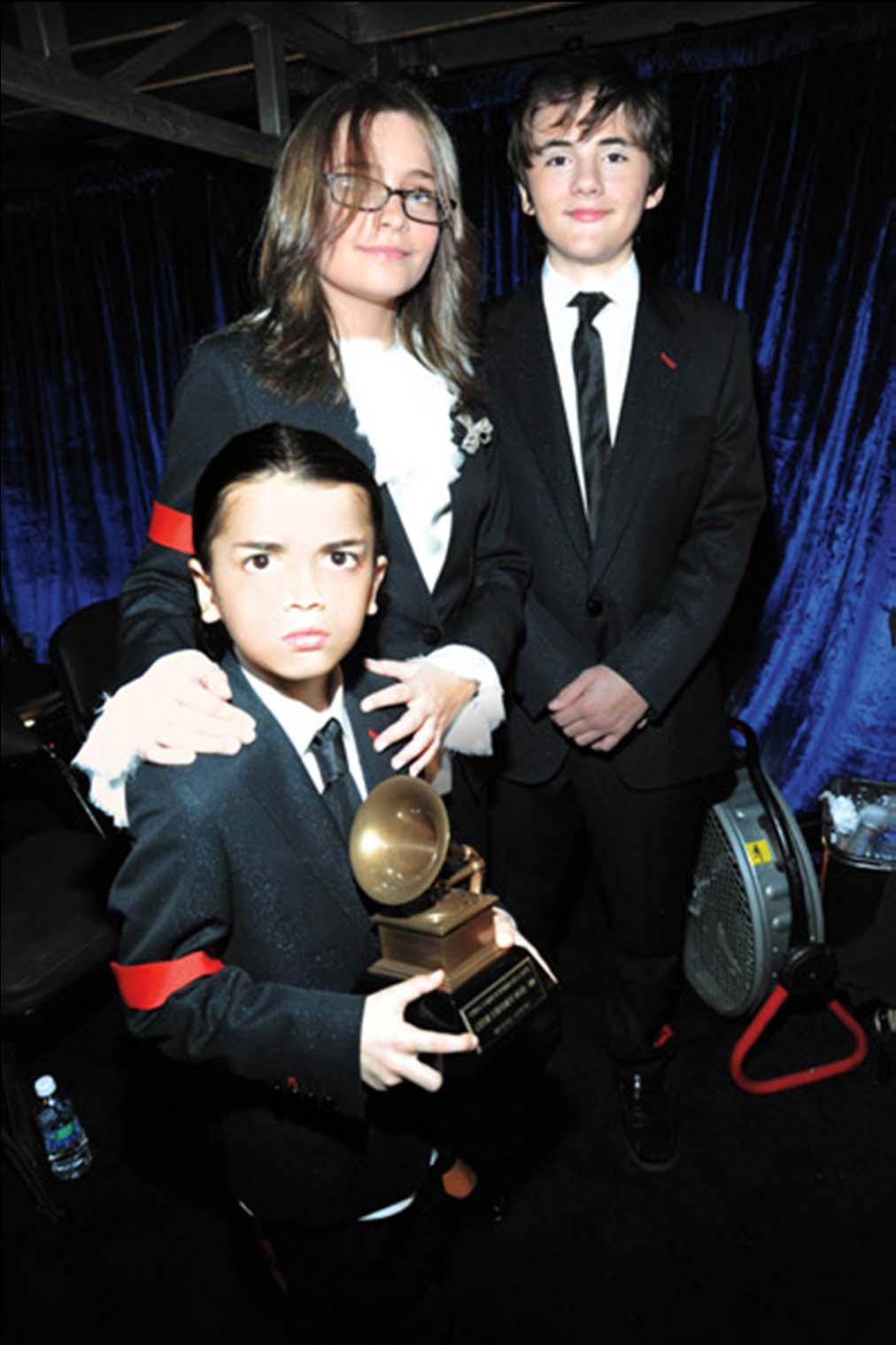 Blanket Jackson, Paris Jackson and Prince Jackson attends the 52nd Annual GRAMMY