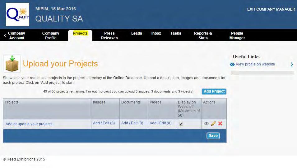 ONLINE DATABASE HOW TO USE IT Showcase your projects 2.