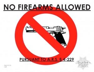Restaurant Carry in Arizona This sign must be placed next to the restaurant s state liquor license to be a