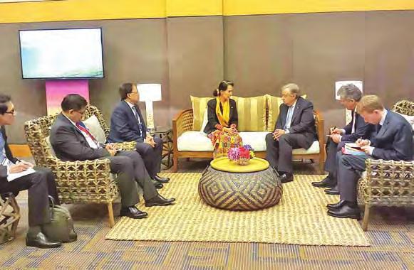 15 november 2017 Daw Aung San Suu Kyi holds talks with US Secretary of State, UN national 3 State Counsellor Daw Aung San Suu Kyi meets with UN Secretary- General Mr António Guterres.