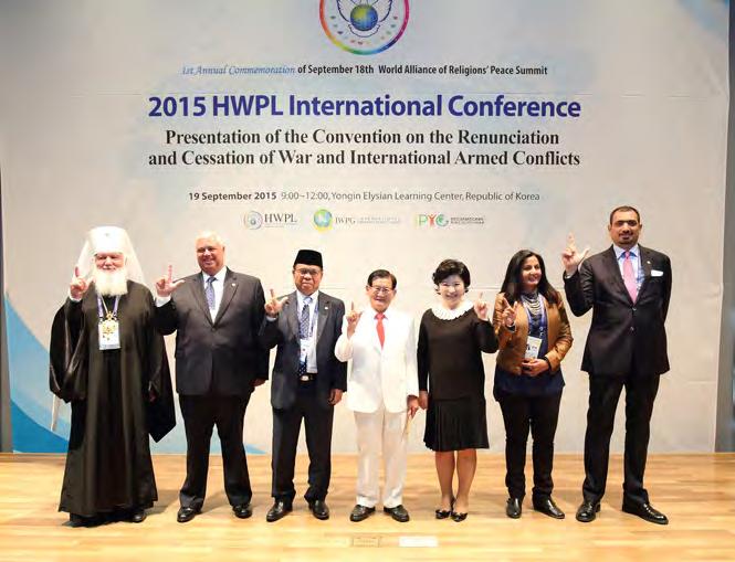 2015 HWPL International Conference: Presentation of the Convention on the Renunciation and Cessation of War and International Armed Conflicts On the second day of the 1st Annual Commemoration of