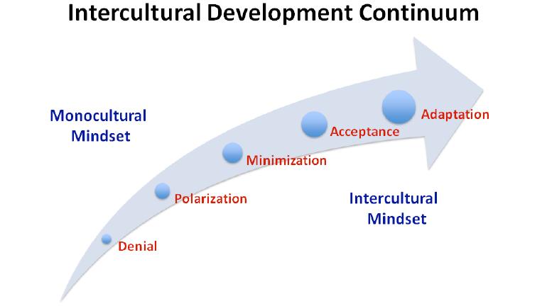 Figure 5: Method of the Intercultural Development Index: Stage-Model from the Monocultural Mindset to the Intercultural Mindset Source: Hammer, Mitch (2009): Intercultural Development Inventory v.