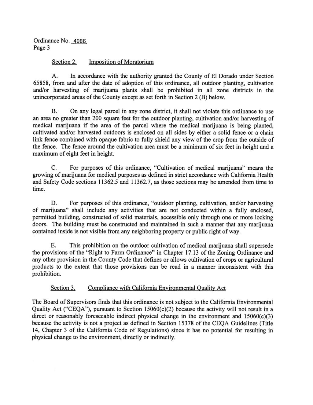 Page 3 Section 2. Imposition of Moratorium A.