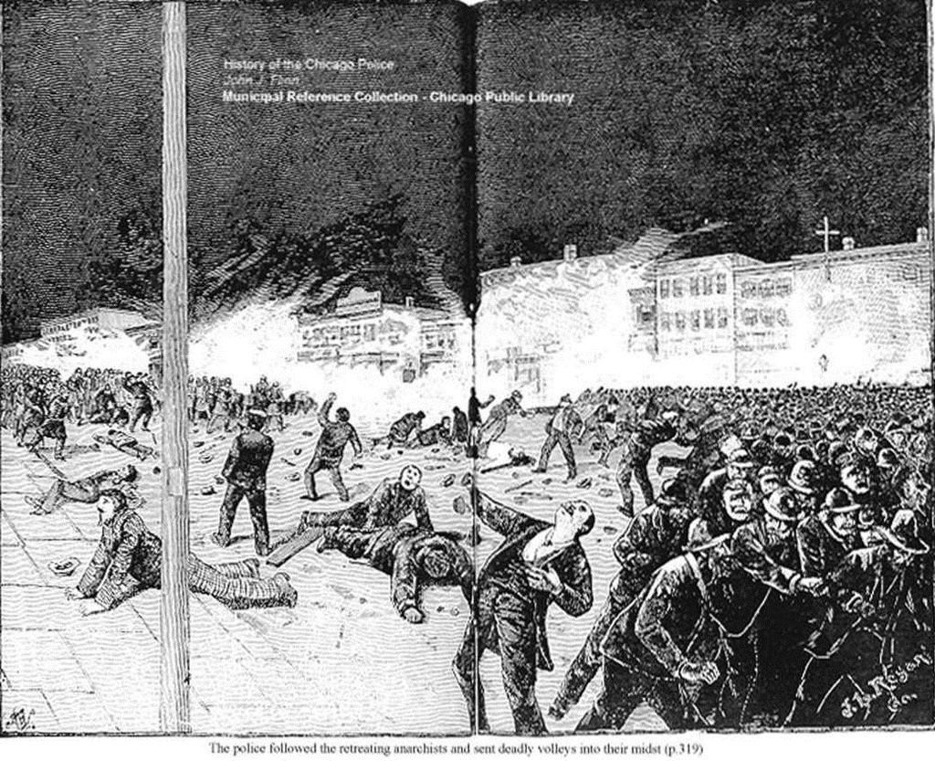 Haymarket Square Riot 1886 3,000 gather to protest over 8 hour work day Striker killed and many wounded Protest meeting called Someone threw bomb into police ranks 7 police