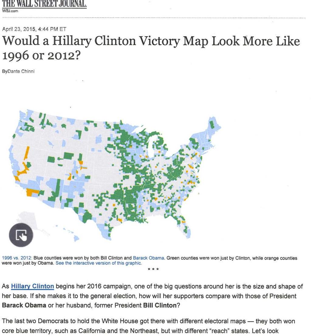 1996 to 2012 - Changes in Party Coalitions Green Counties voted for Bill Clinton in 1996 but Romney in 2012.