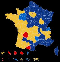 Compare 2107 1 st round results Blue Marine Le Pen Yellow