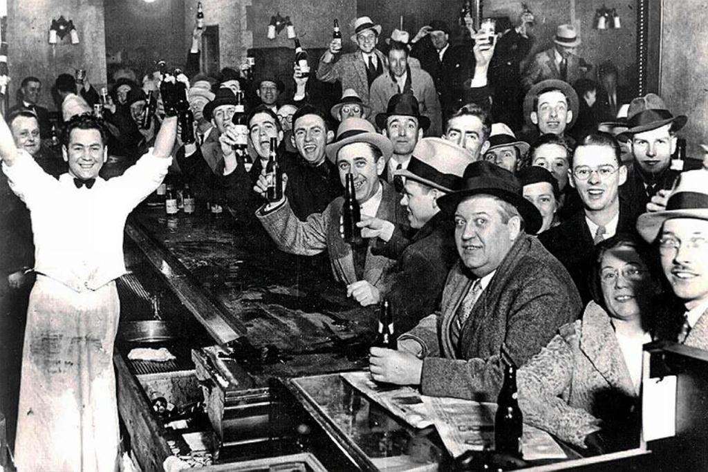 The Roaring Twenties: Prohibition The 18th amendment was ratified in 1919 and by 1920 the Federal Volstead Act closed very bar and place