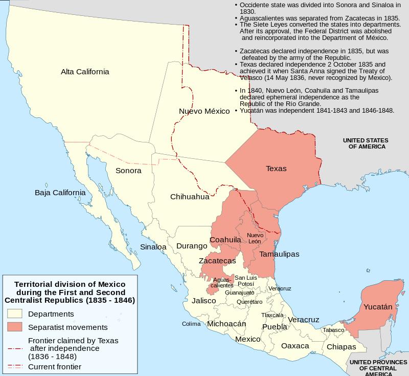 28-4 Mexico Texas Revolution 1830s Santa Anna vs. Houston Alamo/Goliad San Jacinto Mexican War 1840s Santa Anna vs.