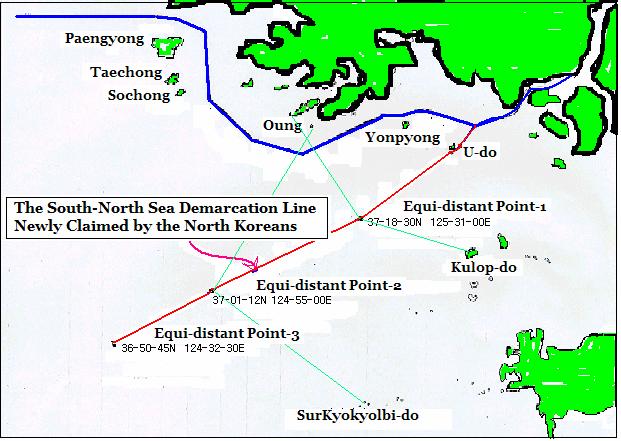the sea demarcation line, North Korea resumed to its persist position on the provincial boundary line assertion 10 in 1973.