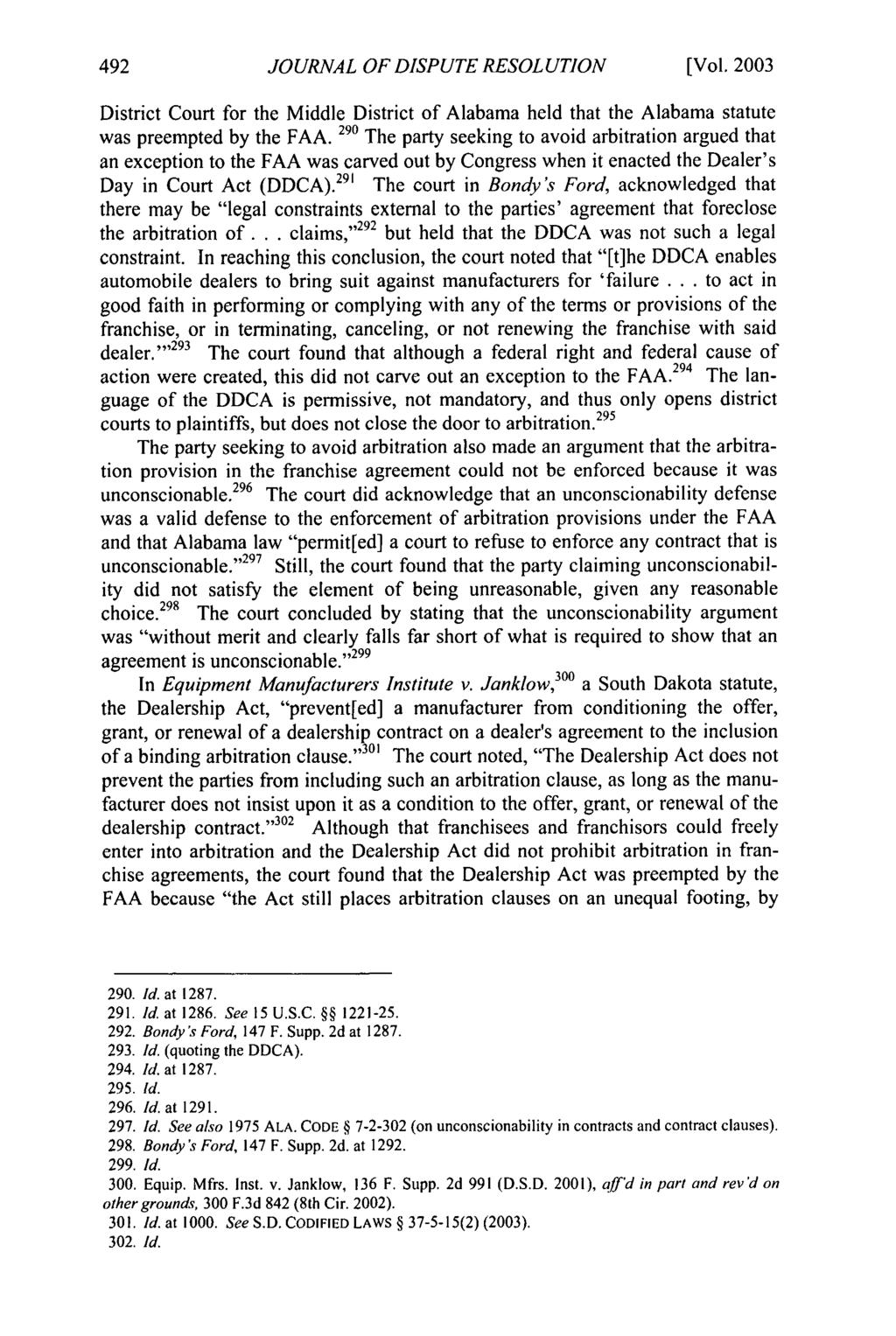 Journal of Dispute Resolution, Vol. 2003, Iss. 2 [2003], Art. 9 JOURNAL OF DISPUTE RESOLUTION [Vol.