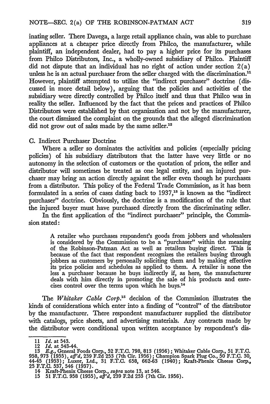 NOTE-SEC. 2(a) OF THE ROBINSON-PATMAN ACT inating seller.