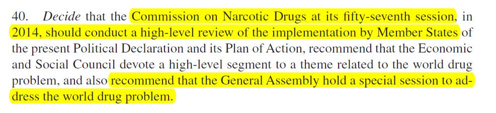 Goals and Targets for international drug control until 2019 3 PARTS OF THE PLAN