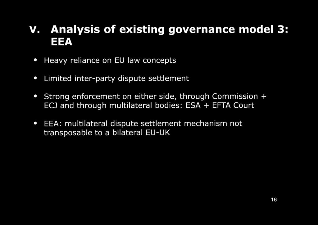 side, through Commission + ECJ and through multilateral bodies: ESA + EFTA