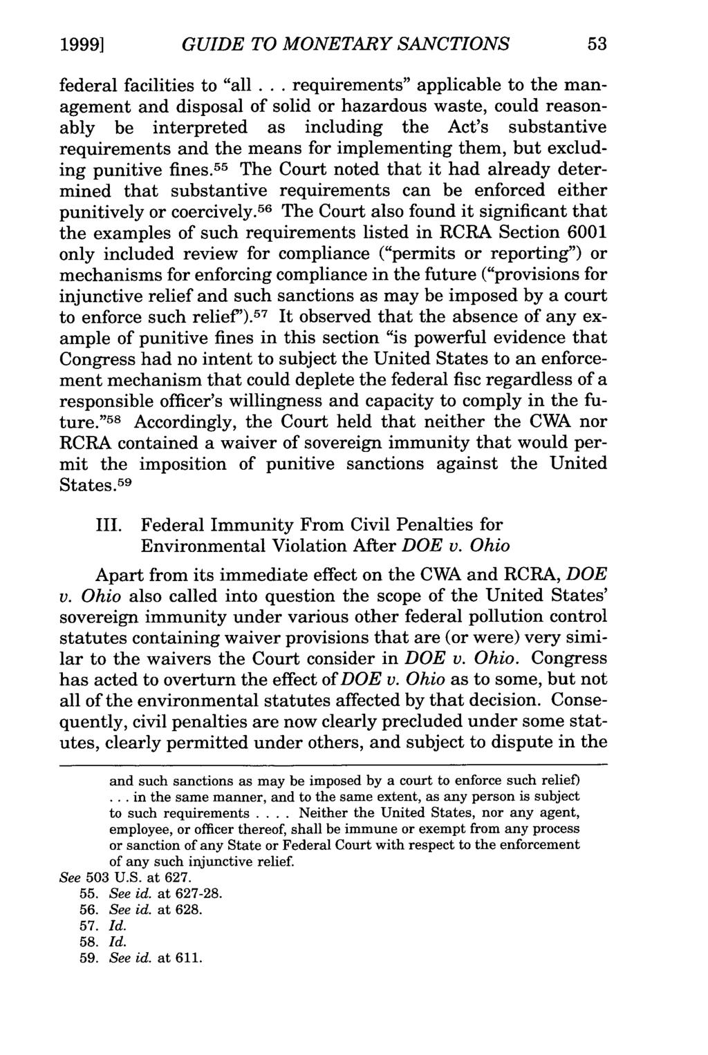 1999] GUIDE TO MONETARY SANCTIONS federal facilities to "all.