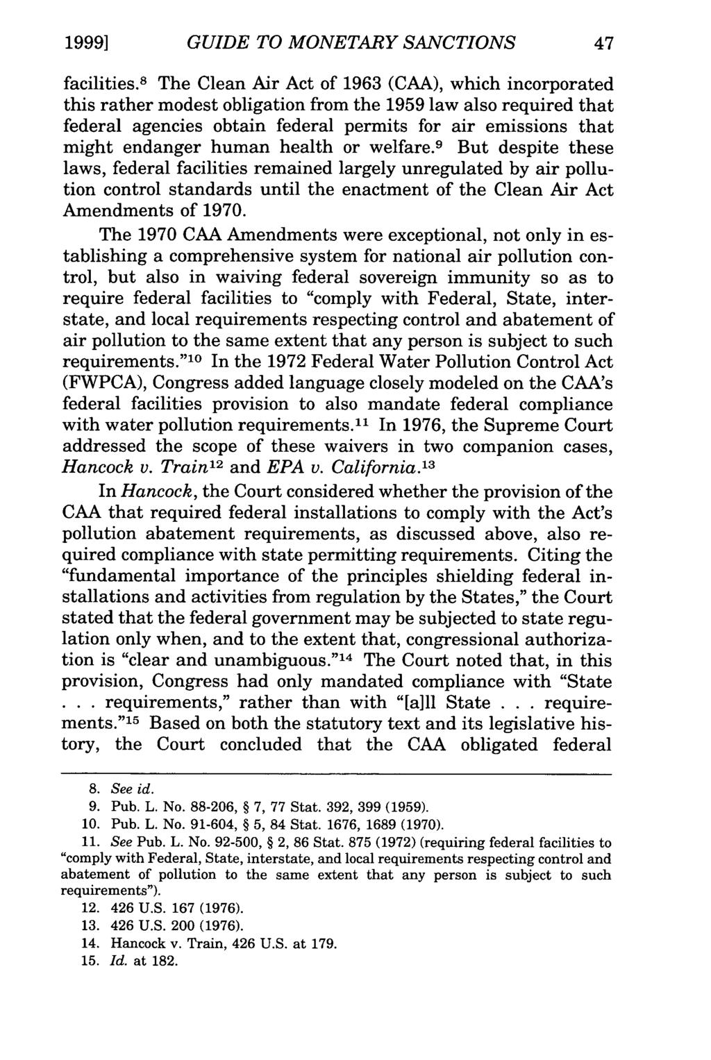 1999] GUIDE TO MONETARY SANCTIONS facilities.
