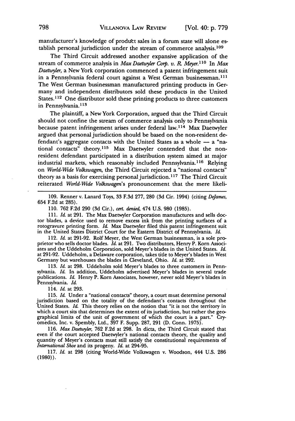 Villanova Law Review, Vol. 40, Iss. 3 [1995], Art. 11 VILLANOVA LAW REVIEW [Vol. 40: p.