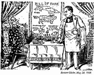 86 This cartoon deals mainly with the concept of (1) imperialism (2) government overspending (3) isolationism (4) free trade 87 The Platt Amendment, the Roosevelt Corollary, and dollar diplomacy are