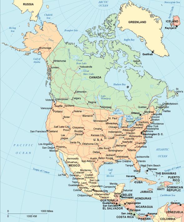 Geometric Boundaries Part of the northern U.S. boundary with Canada is a 2,100- kilometer (1,300- mile) straight line (more precisely, an arc) along 49 north latitude,.