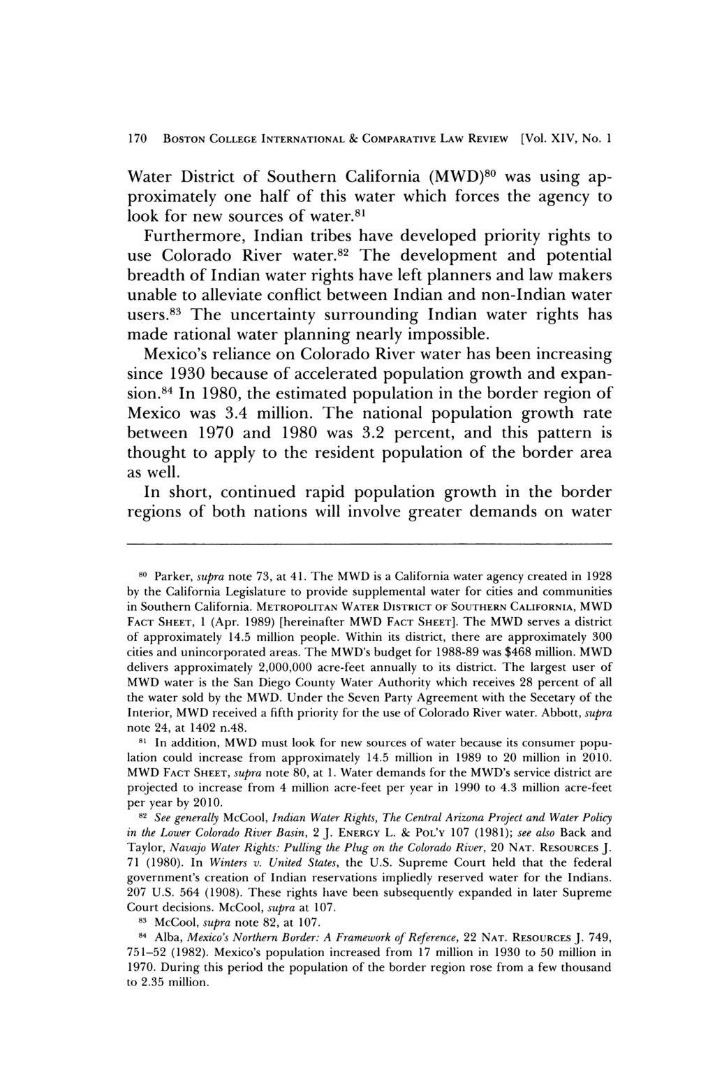 170 BOSTON COLLEGE INTERNATIONAL & COMPARATIVE LAW REVIEW [Vol. XIV, No.