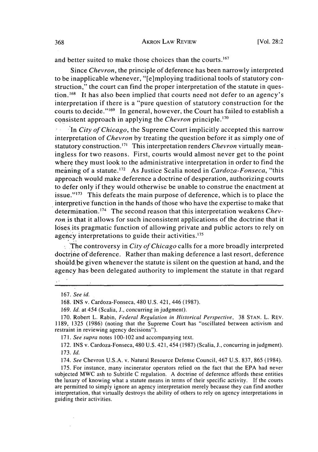 Akron Law Review, Vol. 28 [1995], Iss. 2, Art. 8 AKRON LAW REVIEW [Vol. 28:2 and better suited to make those choices than the courts.