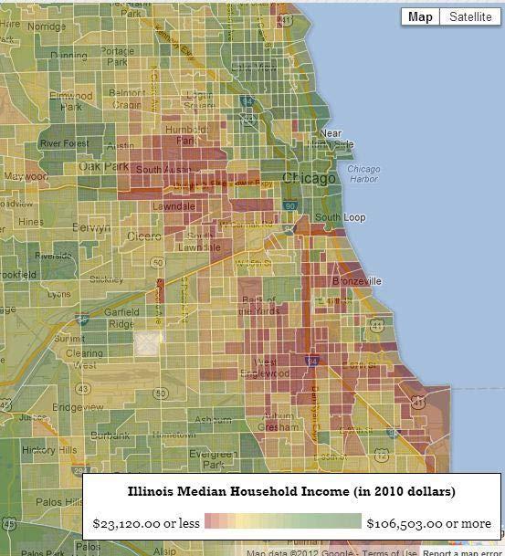 Income segregation in Chicago Source: RichBlocksPoorBlocks.