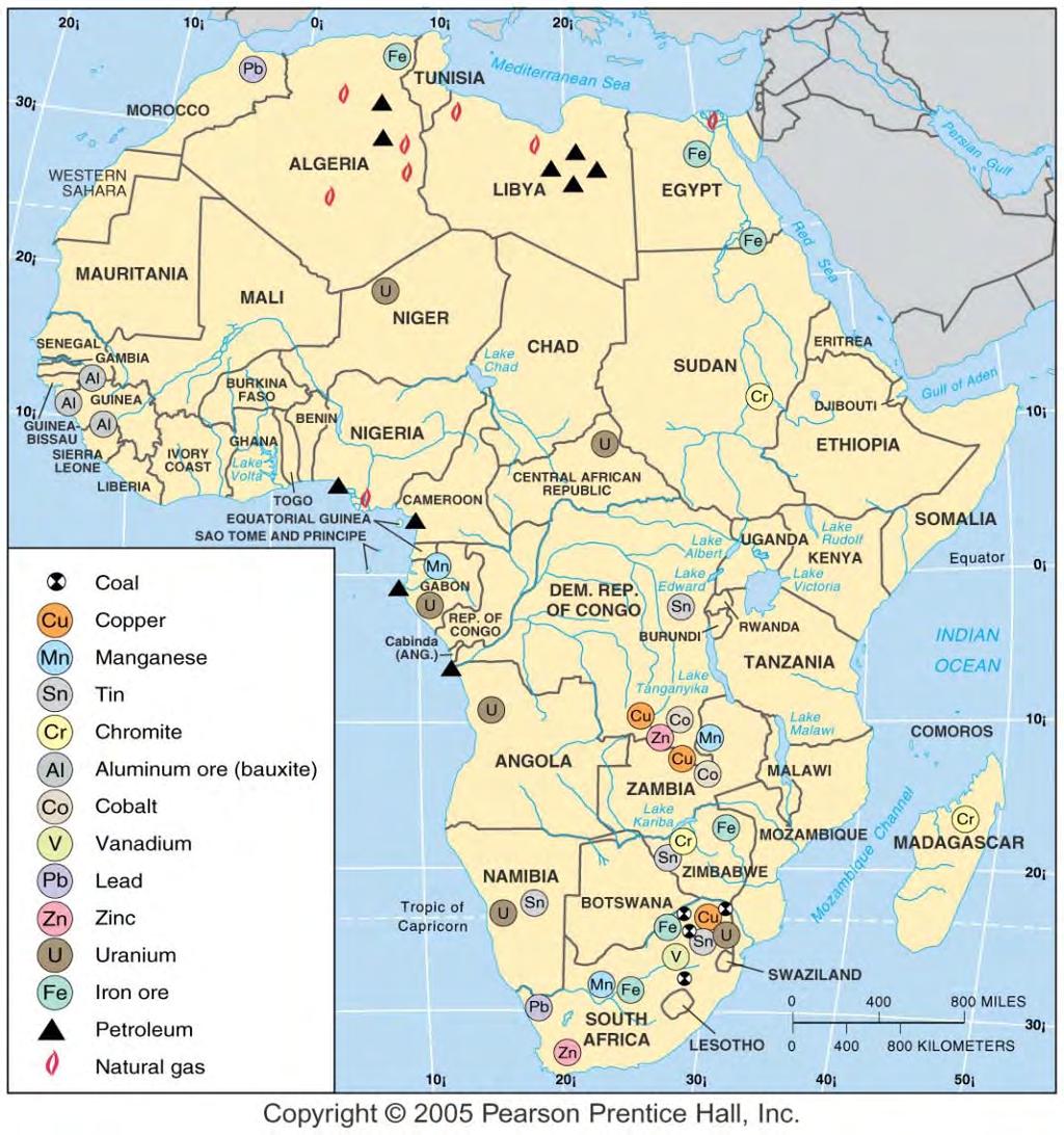 Minerals in Africa Fig.