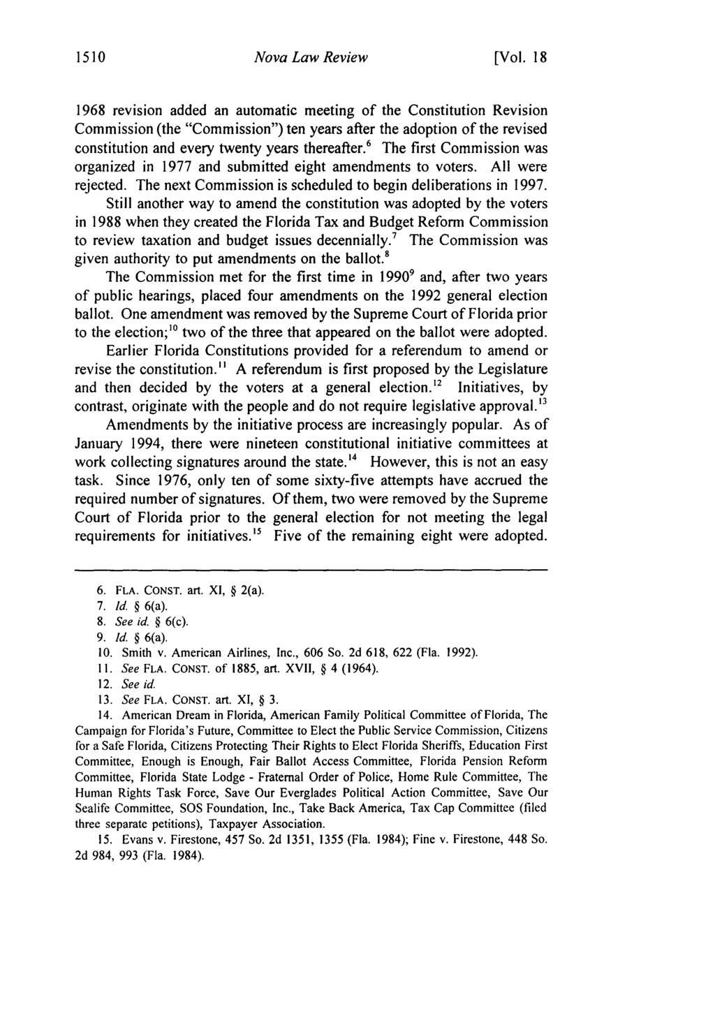 1510 Nova Law Review, Vol. 18, Iss. 2 [1994], Art. 25 Nova Law Review [Vol.