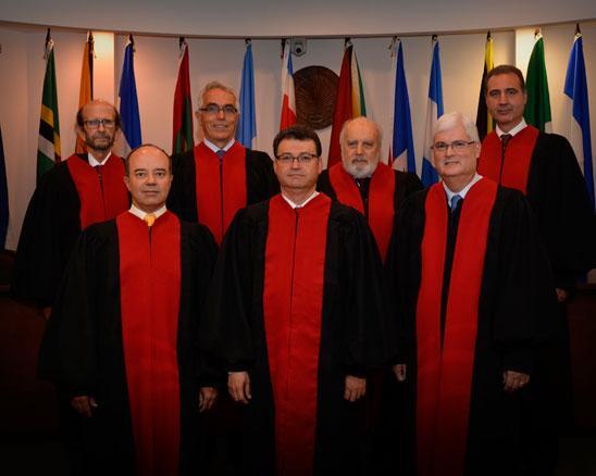 In 2014, the composition of the Court was as follows (in order of precedence 5 ): Humberto Antonio Sierra Porto (Colombia), President Roberto de Figueiredo Caldas (Brazil), Vice President Manuel E.