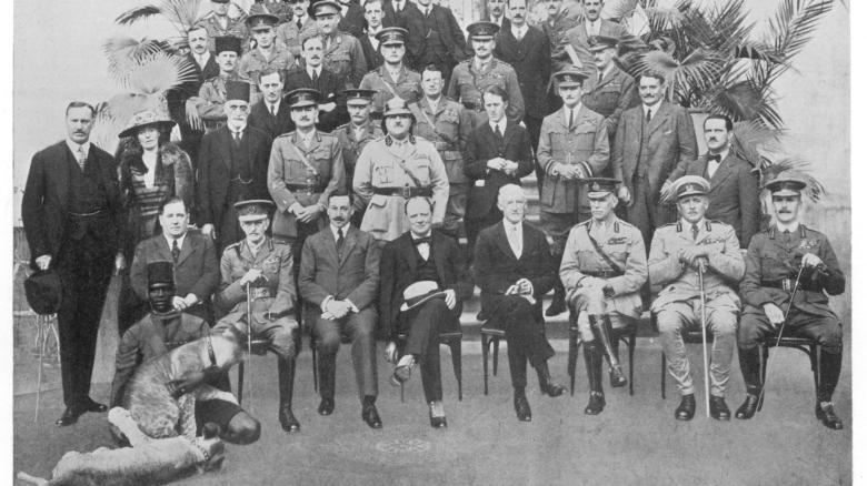 Churchill and advisors in Cairo to