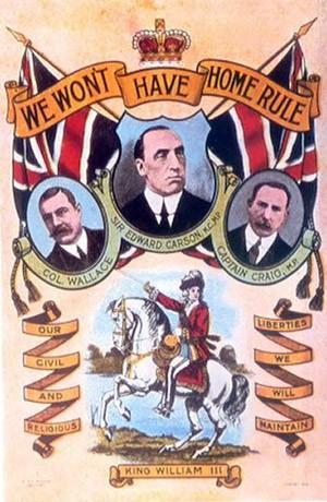 Irish Unionist Reaction to the Home Rule Bill, 1912 Irish unionists were furious at the prospect of Home Rule for Ireland 1/2m