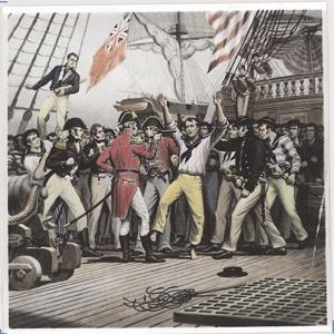 Manning the Navy, English engraving showing the impressment of American sailors The impressment of sailors into the British navy from American ships was one of the more prominent causes of the War of