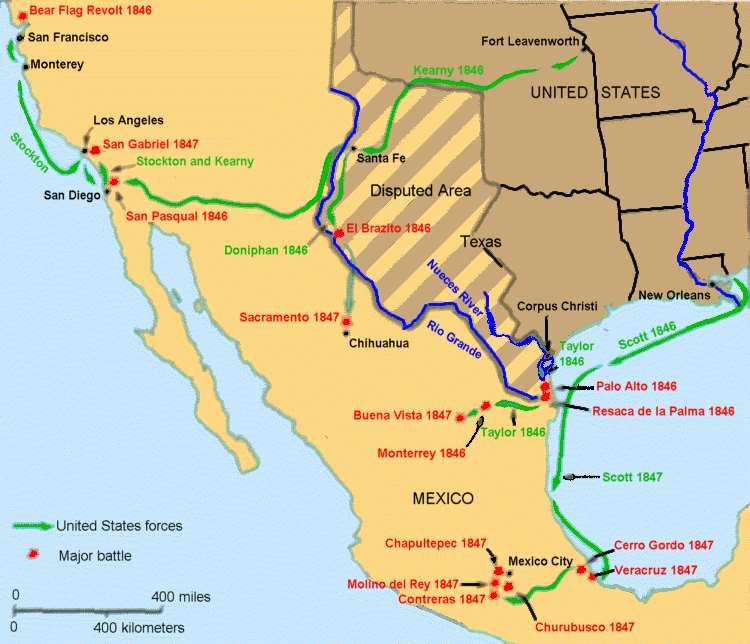 Mexican-American War Border dispute: Nueces vs. Rio Grande Polk sends Slidell 1. Buy California & New Mexico - $25 million 2.