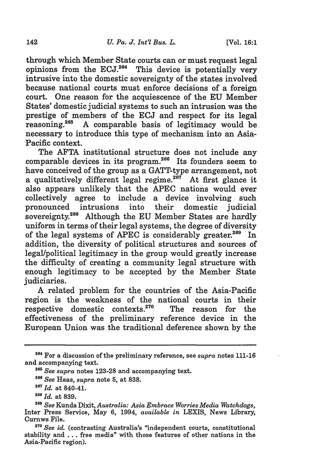 University of Pennsylvania Journal of International Law, Vol. 16, Iss. 1 [2014], Art. 3 U. Pa. J. Int'l Bus. L. [Val.