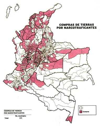 Figure 9: Colombia, Land Purchased by Narco-traffickers Source: Reyes, Alejandro.