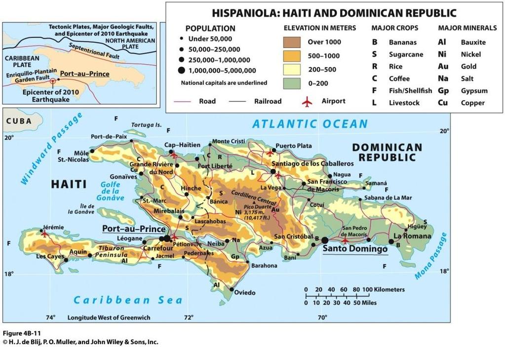 The Greater Antilles: Dominican Republic Dominican Republic s advantages: Wider range of natural environments Stronger resource base Tourism industry