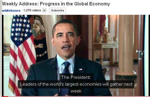 Figure 5.2: White House video: Weekly Address: Progress in the Global Economy 41 Figure 5.