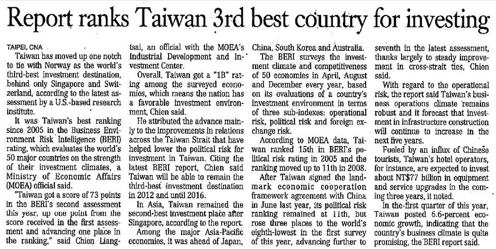 News about Taiwan