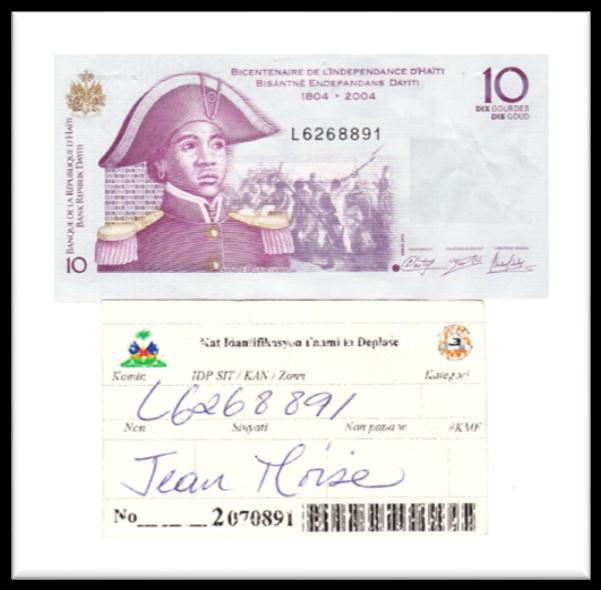The Registration Card above could only be redeemed if accompanied by this bank note with serial number L6268891 7.