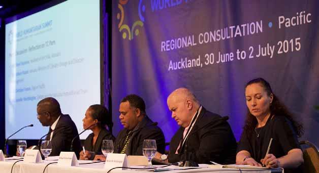 PANEL DISCUSSION ON TROPICAL CYCLONE PAM The panel focused on the future of humanitarian action in the Pacific by reflecting on the recent disaster season and, in particular, Tropical Cyclone (TC)