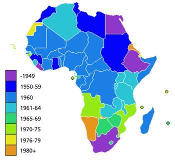 When did most African countries gain