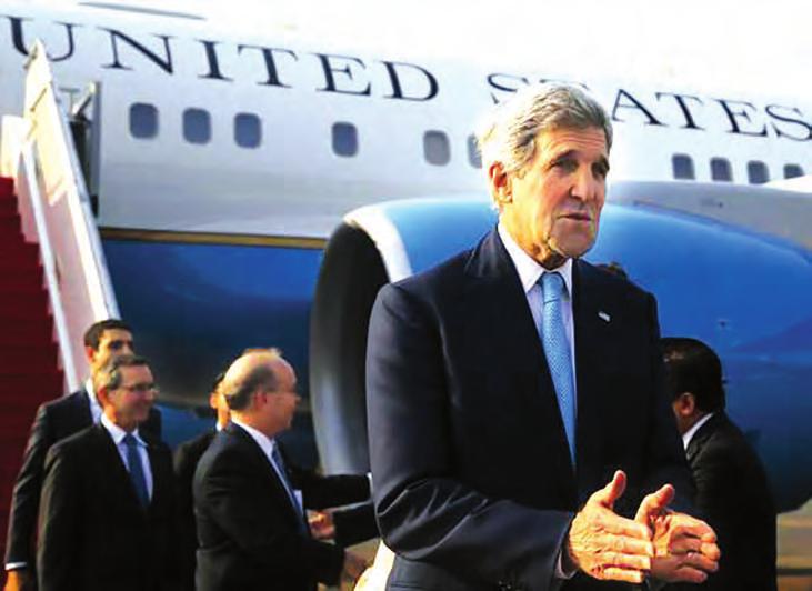 10 United States Secretary of State John Kerry arrives at the airport in Jakarta on 20 Oct, 2014, for the inauguration of President of Indonesia Joko Widodo and meetings with other regional leaders.