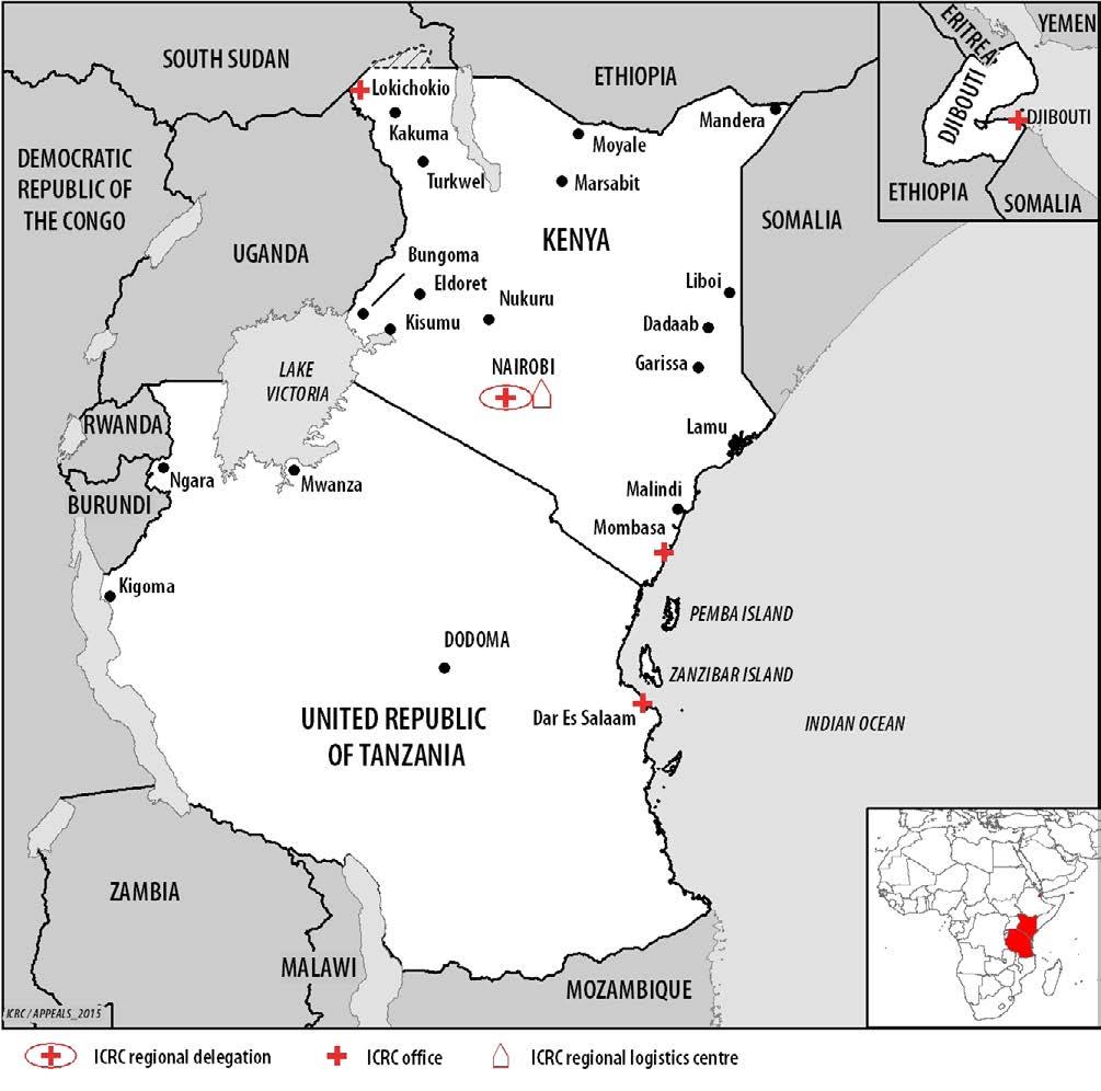 NAIROBI (REGIONAL) COVERING: Djibouti, Kenya, United Republic of Tanzania The ICRC s regional delegation in Nairobi was set up in 1974 and has a dual purpose: first, to promote IHL and carry out