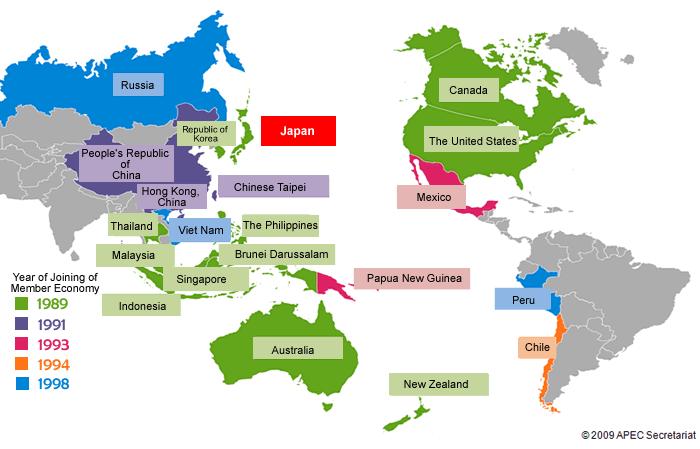 organization for the Asia-Pacific region s economic development and regional cooperation. Initially it had 12 countries as its members, including Japan, the United States, and Australia (Figure 1).