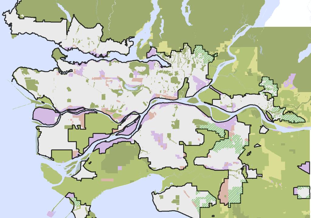 Base Case Scenario Land Capacity Established Metro 2040 land use designations assumed static some minor amendments Net Urban land = 43,000 ha, ~4,000 5,000 ha