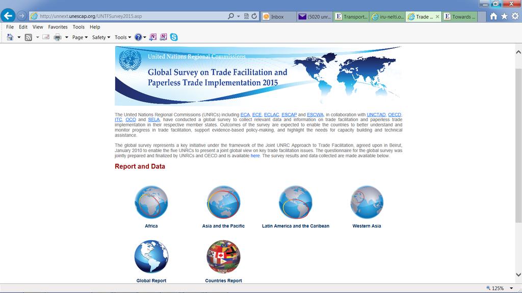 United Nations Regional Commissions Global Survey on Trade Facilitation